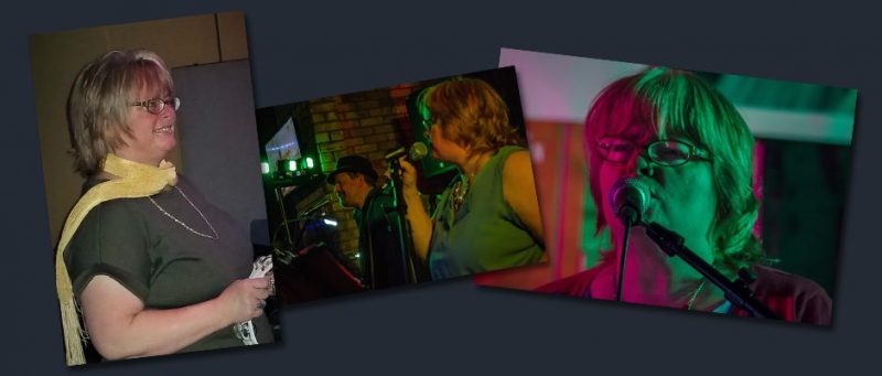 woman singing in a band